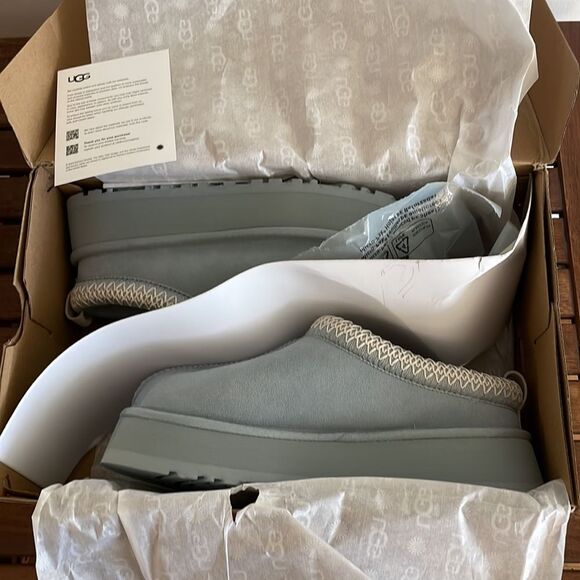 UGG Tazz Platform Slippers Seafoam USA Women Size 8/UK 6/EU 39 - Picture 11 of 12